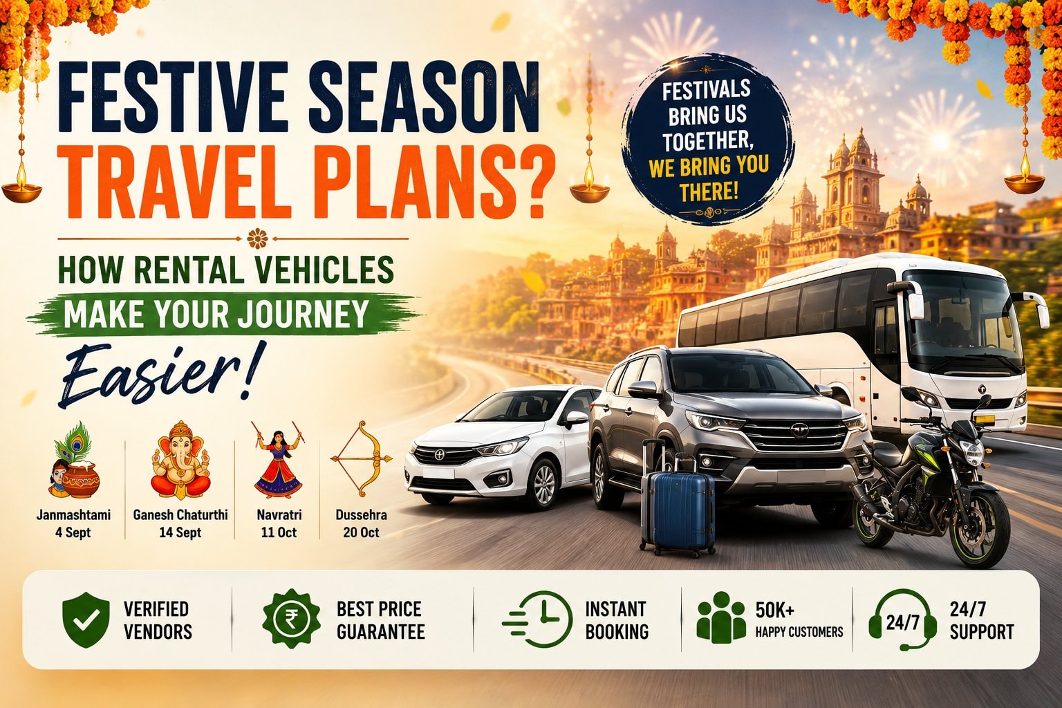 India’s Festive Travel Season: Why Rental Vehicles Help You Travel Better