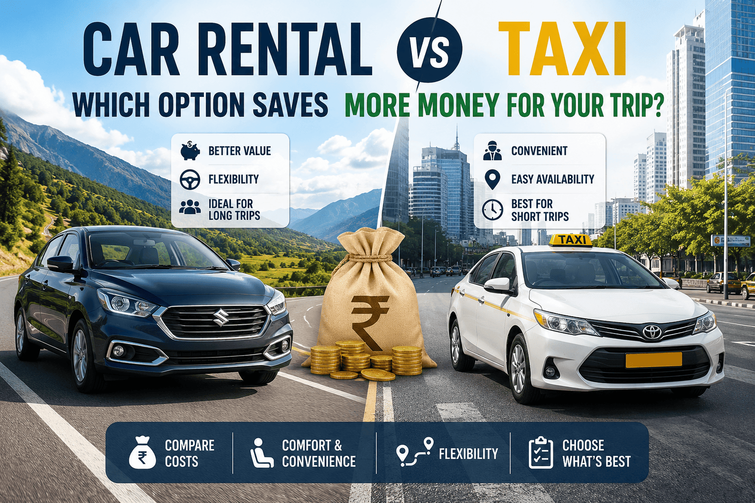 Car Rental vs Taxi – Which Option Saves More Money for Your Trip?
