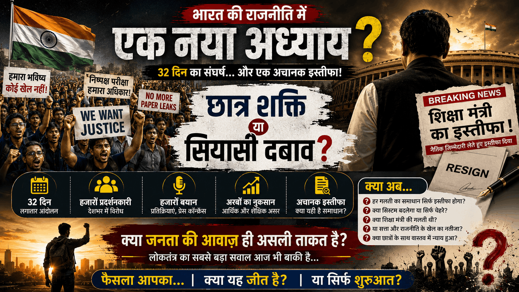 भाग-1
32 दिन... एक इस्तीफा... और भारत की राजनीति का नया अध्याय?