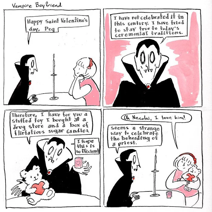 Artist's Twisted Comics Show The Romance Between A Girl And A Vampire