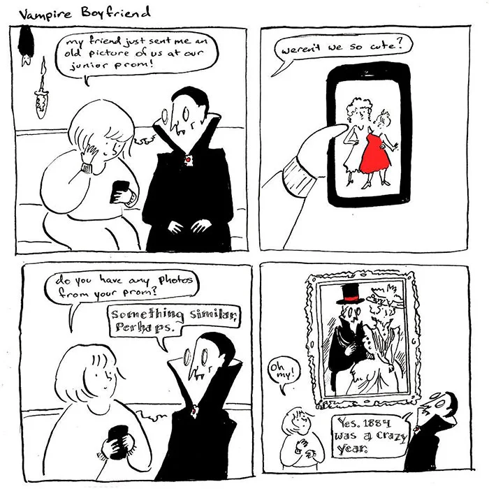 Artist'S Twisted Comics Show The Romance Between A Girl And A Vampire