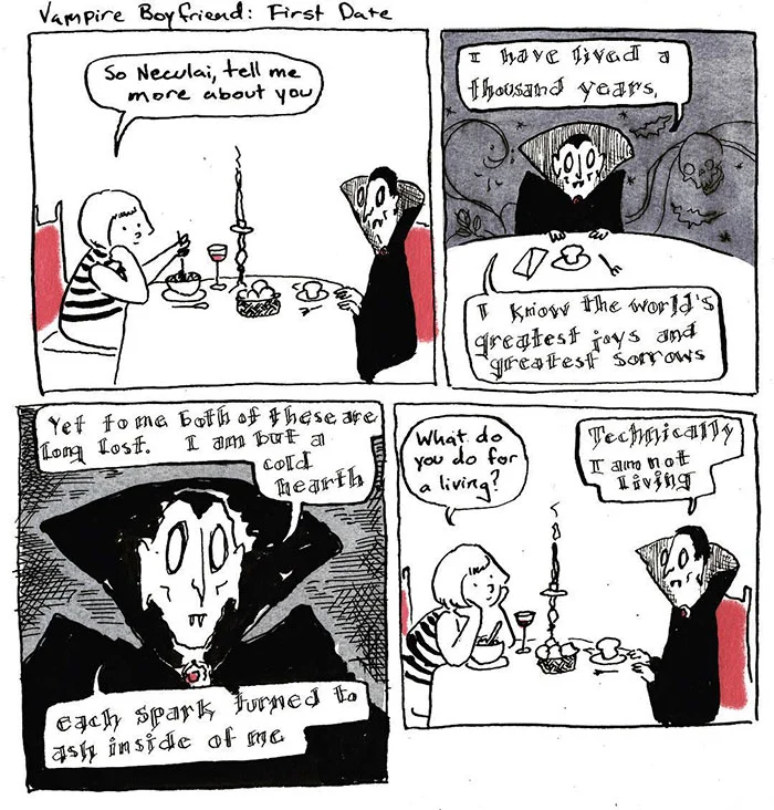 Artist'S Twisted Comics Show The Romance Between A Girl And A Vampire